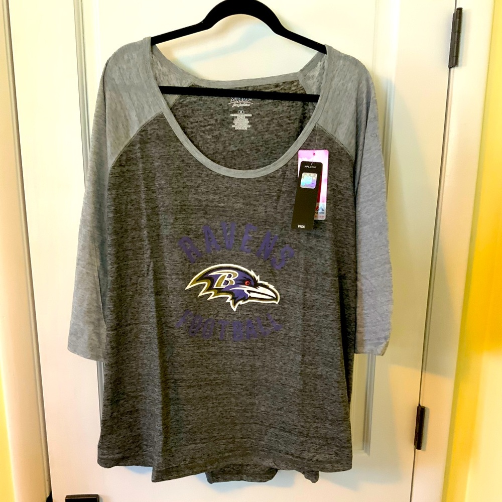 NWT Plus size Baltimore Ravens NFL 3/4 sleeve top